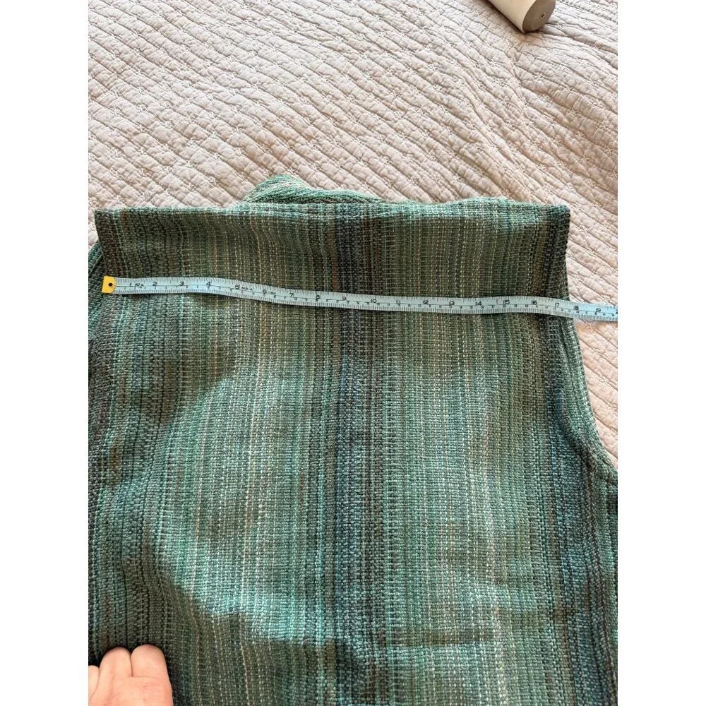 Shuttle Creek Mens Handmade Woven Vest Size 2XL Green Lowell Oregon Vintage